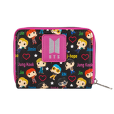 Funko Pop! WALLET: BTS Band with Hearts Zip Around Wallet AOP